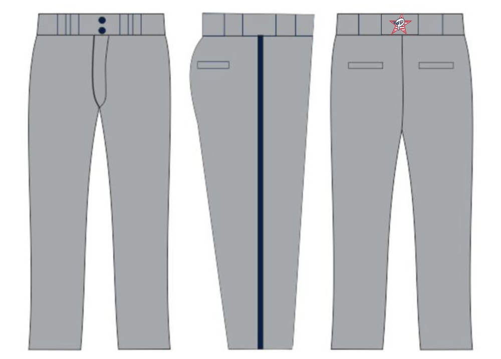 Grey Pants - Navy Piping