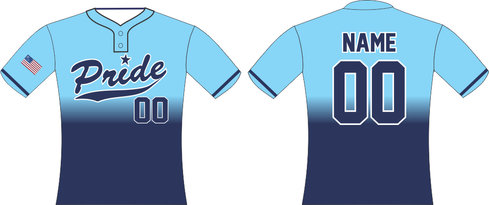 Columbia Blue / Navy Ombré Softball Jersey