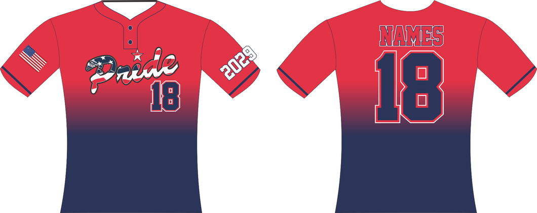 Red / Navy Ombré Softball Jersey