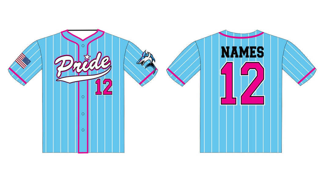 Makos Columbia Blue Pinstripe Jersey