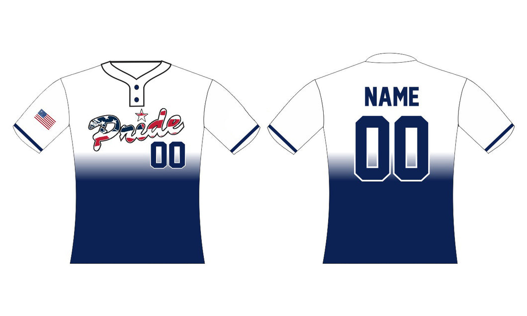 White / Navy Ombré Softball Jersey