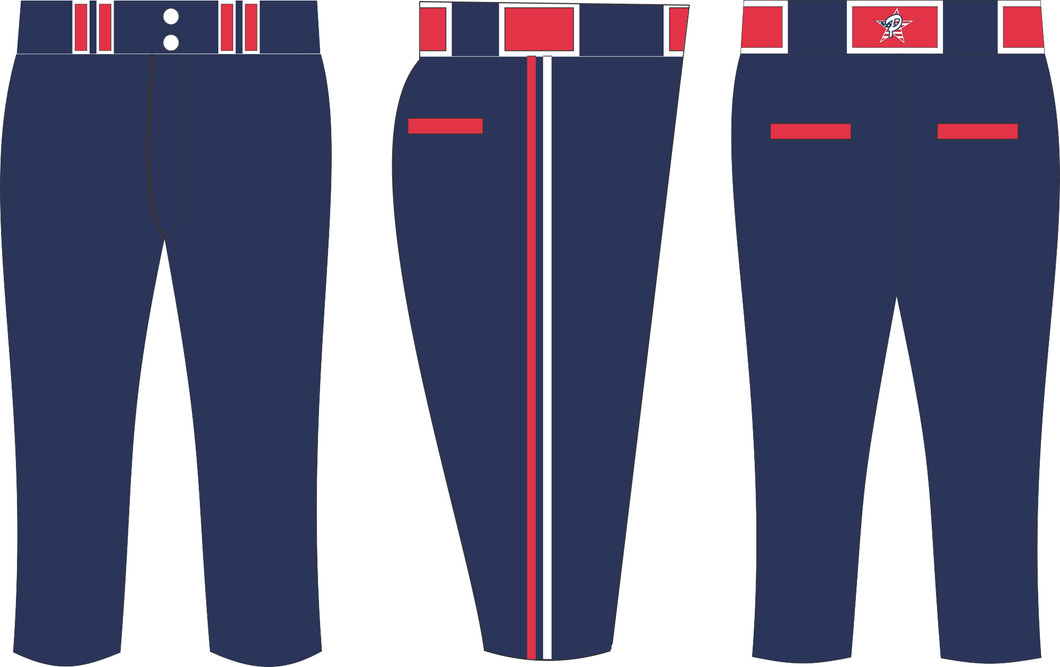 Navy Softball Pants (R&W Piping)