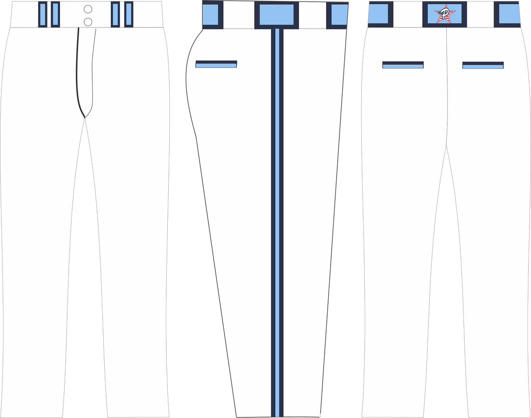 White/Columbia Blue Pants